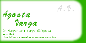 agosta varga business card